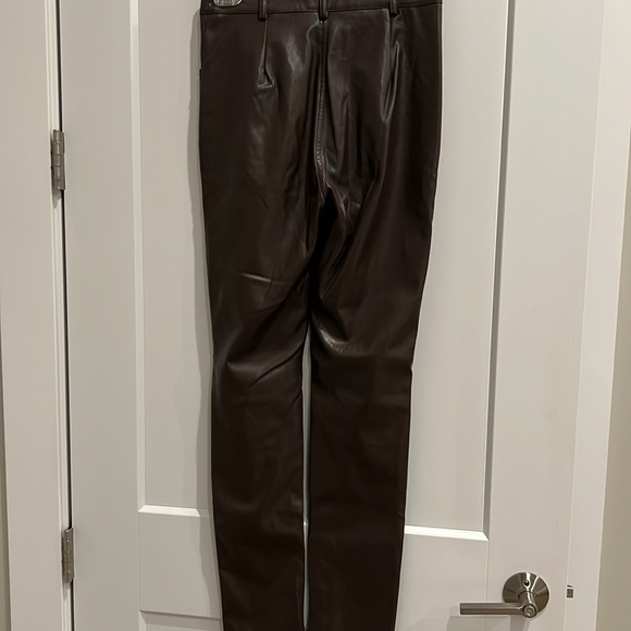 Chocolate Brown Faux Leather Pants by Fashion Nova - Picture 4 of 8